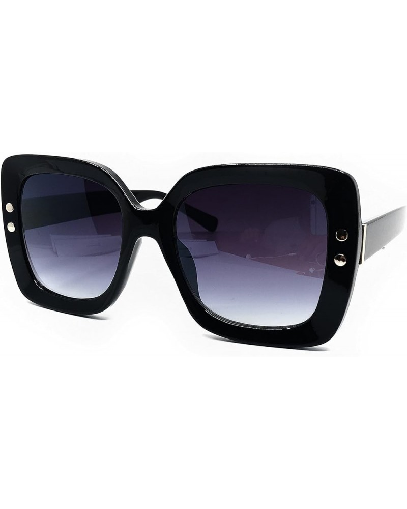 SA212 Premium Women Square Bold Frame Fashion Sunglasses Black $9.89 Oversized