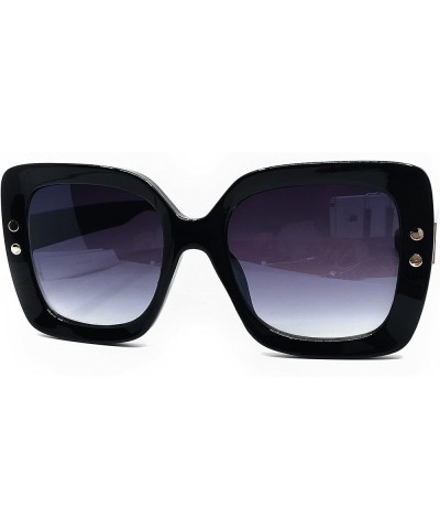 SA212 Premium Women Square Bold Frame Fashion Sunglasses Black $9.89 Oversized