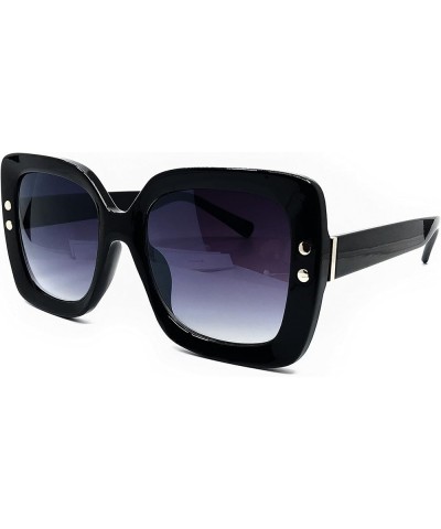 SA212 Premium Women Square Bold Frame Fashion Sunglasses Black $9.89 Oversized