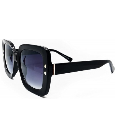 SA212 Premium Women Square Bold Frame Fashion Sunglasses Black $9.89 Oversized