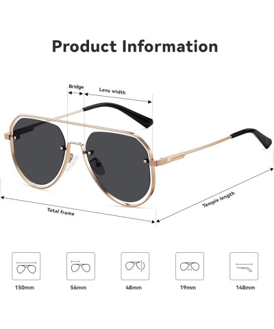 UV400 Men Sunglasses Protection Mirror Lens, Fashion Vintage Gold-gray $11.20 Aviator