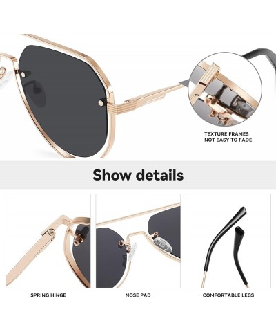 UV400 Men Sunglasses Protection Mirror Lens, Fashion Vintage Gold-gray $11.20 Aviator