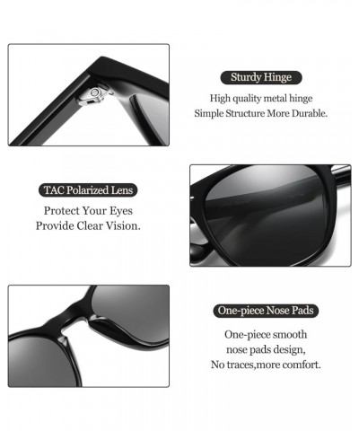 Retro Round Sunglasses for Women Trendy Polarized Shades Fashion Acetate Frame SH2109 Black Frame Grey Lens $10.79 Round