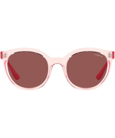 Women's Vo5427s Oval Sunglasses Transparent Pink/Dark Violet $18.60 Oval