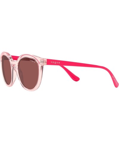 Women's Vo5427s Oval Sunglasses Transparent Pink/Dark Violet $18.60 Oval