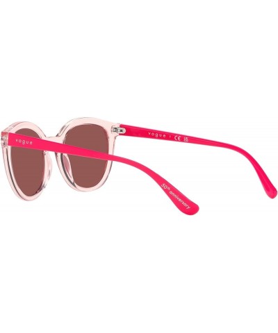 Women's Vo5427s Oval Sunglasses Transparent Pink/Dark Violet $18.60 Oval