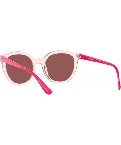 Women's Vo5427s Oval Sunglasses Transparent Pink/Dark Violet $18.60 Oval