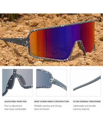 Polarized Sunglasses for Men Women, Windproof Outdoor Sports Cycling Running UV400 Protection Sun Glasses 8121 L1- Grey With ...