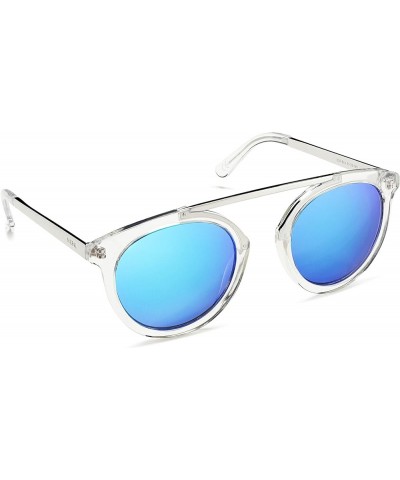 Women's Sunglasses –Designer Round Clear Plastic Frame, Colored Lenses Azure Screen $26.99 Round