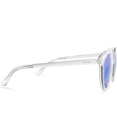 Women's Sunglasses –Designer Round Clear Plastic Frame, Colored Lenses Azure Screen $26.99 Round