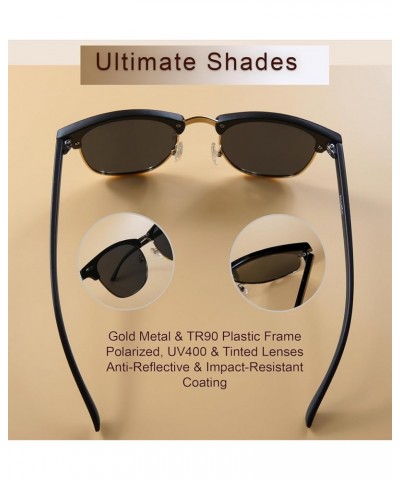 Polarized Sunglasses for Men Women, Retro Shades, UV Protection, Trendy Round Style, Driving, Running, Walking Gray + Brown $...