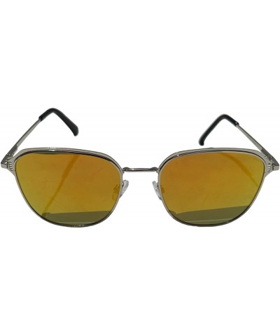 Women's Men's Polaroid SunglassesCats Eye Shape Metal Vintage Mirrored UV 400 Yellow Mirrored - Gold Frame $9.01 Designer