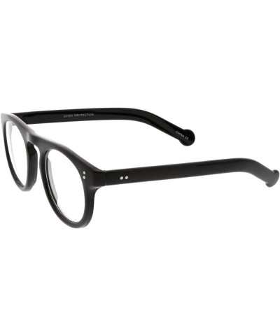 Classic Keyhole Nose Bridge Round Clear Lens Horn Rimmed Eye Glasses 47mm Black / Clear $9.11 Round