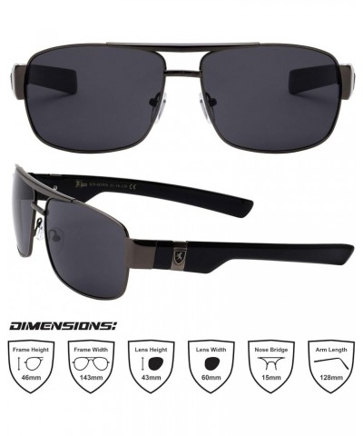 Gauge - Flat Top Squared Aviators Sunglasses Gunmetal $17.10 Aviator