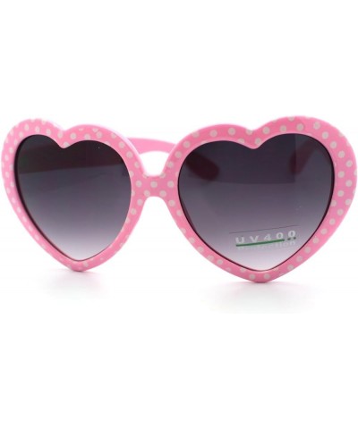 Heart Love Sunglasses Cute Heart Shape Frame with Polka Dots Pink black $8.93 Designer