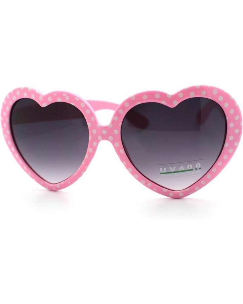 Heart Love Sunglasses Cute Heart Shape Frame with Polka Dots Pink black $8.93 Designer