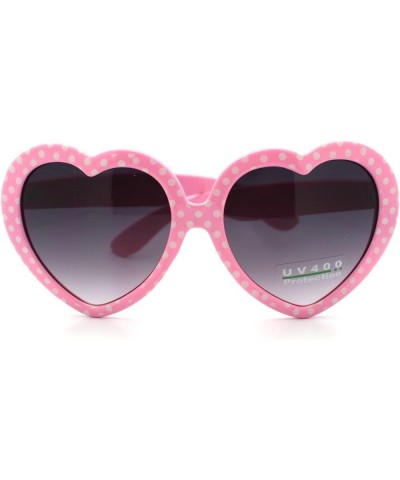 Heart Love Sunglasses Cute Heart Shape Frame with Polka Dots Pink black $8.93 Designer