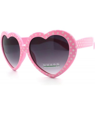 Heart Love Sunglasses Cute Heart Shape Frame with Polka Dots Pink black $8.93 Designer