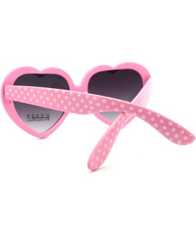 Heart Love Sunglasses Cute Heart Shape Frame with Polka Dots Pink black $8.93 Designer