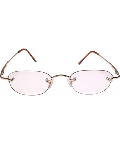 Stylish Modern Rimless Rounded Rectangle Gold 1.50 Reading Glasses $10.78 Rimless