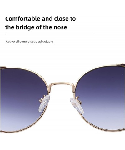 Metal Round Frame Men and Women Sunglasses Outdoor Vacation Sun Glasses (Color : F, Size : Medium) Medium G $17.55 Designer