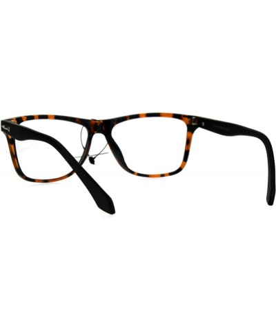 Square Horn Rimmed Clear Lens Glasses Unisex Fashion Eyeglasses Tortoise/Matte Brown $9.25 Square