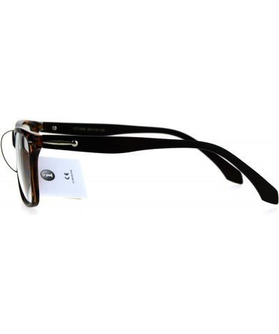 Square Horn Rimmed Clear Lens Glasses Unisex Fashion Eyeglasses Tortoise/Matte Brown $9.25 Square