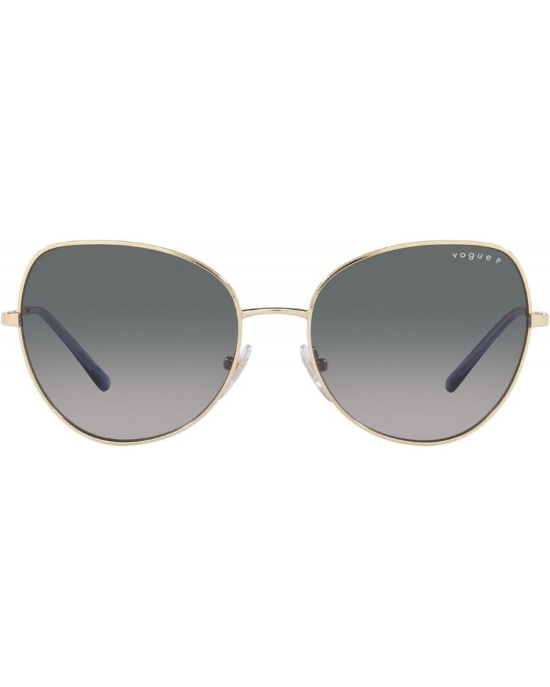 Women's Vo4255s Butterfly Sunglasses Pale Gold/Grey Gradient Blue Polarized $26.75 Butterfly