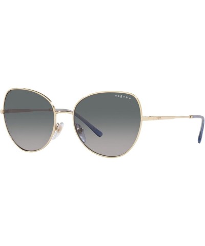 Women's Vo4255s Butterfly Sunglasses Pale Gold/Grey Gradient Blue Polarized $26.75 Butterfly