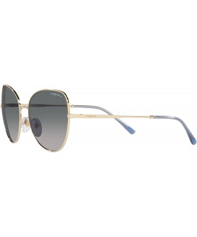 Women's Vo4255s Butterfly Sunglasses Pale Gold/Grey Gradient Blue Polarized $26.75 Butterfly