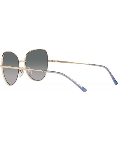 Women's Vo4255s Butterfly Sunglasses Pale Gold/Grey Gradient Blue Polarized $26.75 Butterfly