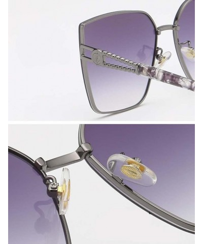 Ladies Metal Frame Sunglasses Outdoor Holiday Sunshade Sunglasses Gift (Color : E, Size : Medium) Medium A $18.56 Designer