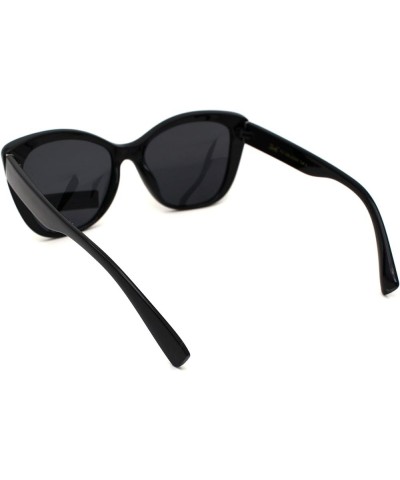 Polarized Womens Classic 90s Large Cat Eye Plastic Fashion Sunglasses All Black $10.23 Cat Eye