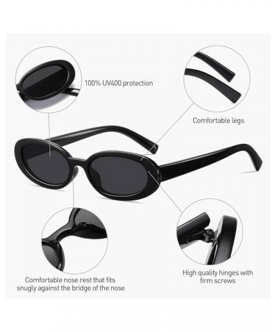 2Pcs Retro Oval Sunglasses for Women Men Trendy UV400 Small Vintage Shades 90's Style Sun Glasses Black/Grey+white/Brown $13....