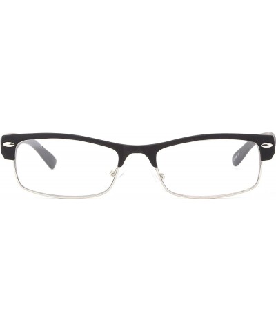 Newbee Fashion - IG Unisex Clear Lens Sleek Half Frame Slim Temple Fashion Glasses 1895 Rubber Black $7.00 Wayfarer