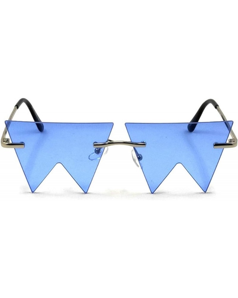 Men's Rectangular Sunglasses Vintage Gold Clear Red Blue Lens Fashion 2020 New Frameless Hip Hop Glasses for Women/Men Blue $...