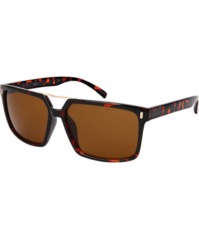 Edge I-Wear Square Sunglasses Women Men Geometric Sunglasses Tinted Lens 1305A-SD-4(DEMI+G.sd2) $7.55 Square