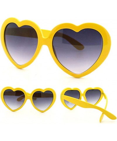 Women's Summer Fashion Heart-Shaped Plastic Frame Retro Sunglasses Yellow $5.00 Oversized