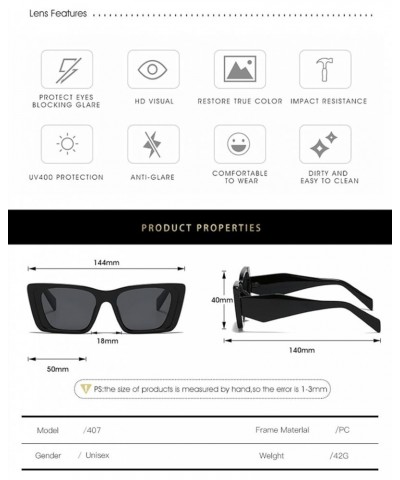 Woman Street Shooting Fashion Retro Square Sunglasses Outdoor (Color : C, Size : Medium) Medium B $21.99 Designer