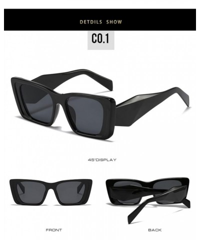 Woman Street Shooting Fashion Retro Square Sunglasses Outdoor (Color : C, Size : Medium) Medium B $21.99 Designer