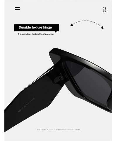 Woman Street Shooting Fashion Retro Square Sunglasses Outdoor (Color : C, Size : Medium) Medium B $21.99 Designer