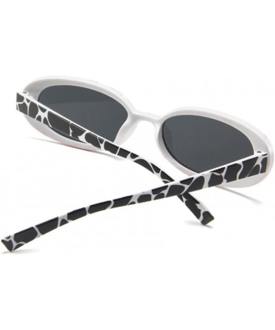 Oval Frame Sunglasses Cow Color Sun Shades Glasses Small Women Eyeglasses Leopard Tea $14.70 Rectangular