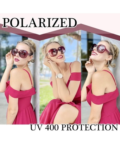 Polarized Sunglasses Womens Trendy Oversized Large Driving Sun Glasses Ladies UV Protective Big Sunnies Shades D12-black + Cl...