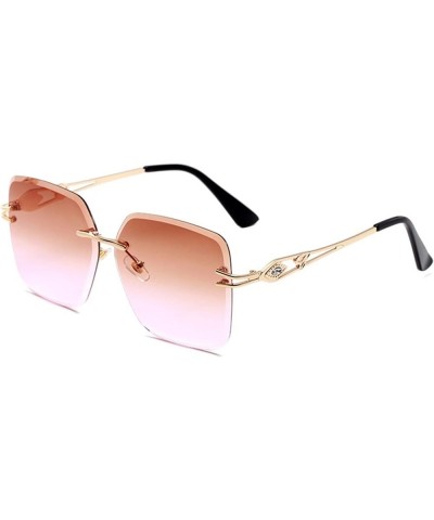 Frameless Ladies Diamond Sunglasses Shade Outdoor Holiday Street Shoot (Color : C, Size : Medium) Medium E $15.54 Designer