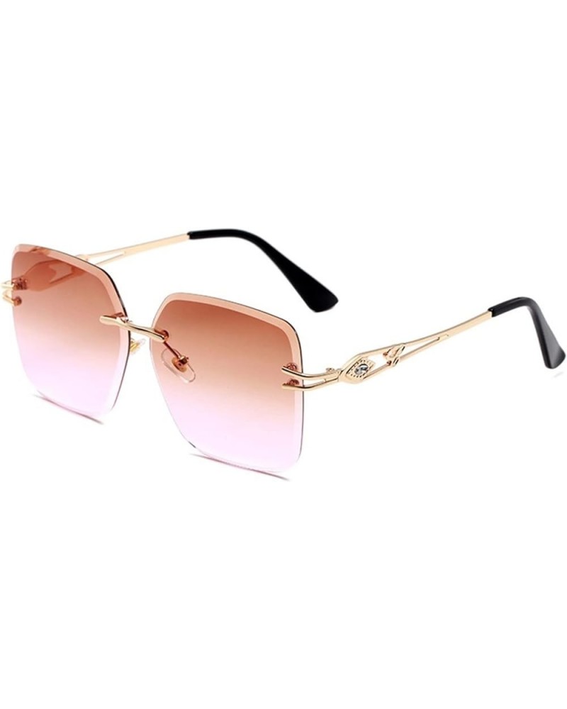 Frameless Ladies Diamond Sunglasses Shade Outdoor Holiday Street Shoot (Color : C, Size : Medium) Medium E $15.54 Designer