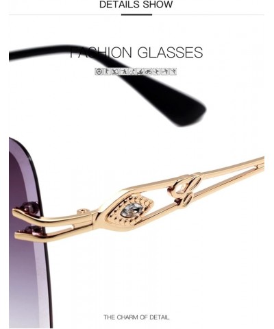 Frameless Ladies Diamond Sunglasses Shade Outdoor Holiday Street Shoot (Color : C, Size : Medium) Medium E $15.54 Designer