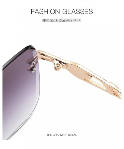 Frameless Ladies Diamond Sunglasses Shade Outdoor Holiday Street Shoot (Color : C, Size : Medium) Medium E $15.54 Designer