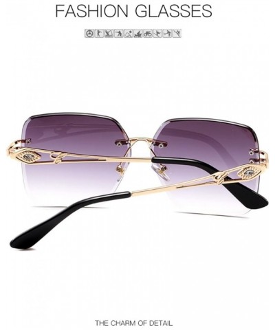 Frameless Ladies Diamond Sunglasses Shade Outdoor Holiday Street Shoot (Color : C, Size : Medium) Medium E $15.54 Designer