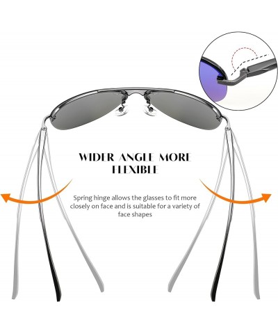 Night Driving Glasses Night Vision Aviator Reduce Glare Eyewear with Spring Hinge for Men Women B2294 Rimless-blue $13.43 Avi...