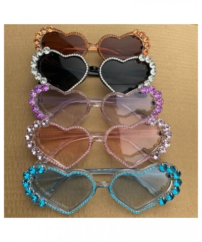 Diamond Heart Shaped Sunglasses for Women Vintage Rhinestone Sunglasses Bride Bridesmaid bling Party Glasses UV400 Black $10....